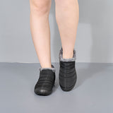 BAIRUILUN Cotton shoes for warmth and splash resistance, PU outsole for anti slip short boots for women