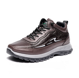Custom men's low cut synthetic leather snow shoes winter warm plush sports and casual snow shoes for men