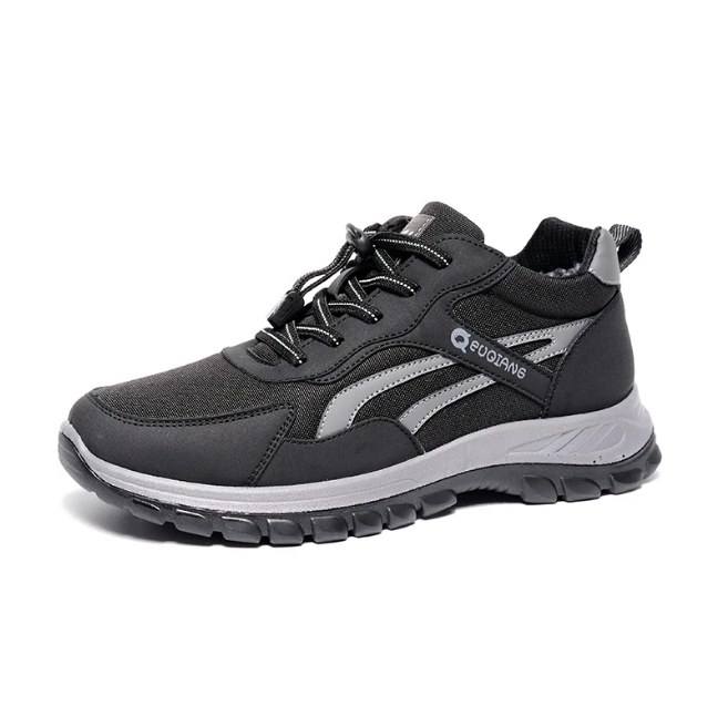 Custom men's low cut synthetic leather snow shoes winter warm plush sports and casual snow shoes for men
