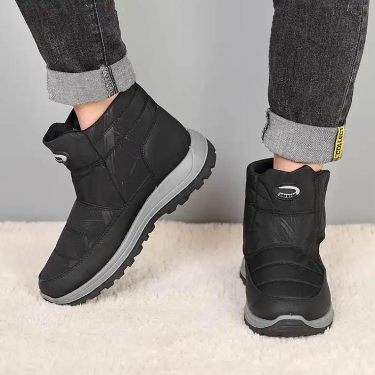 Custom Men's Thickening And Plush Casual Snow Boots Wholesale Warm Plush Cotton Footwear Outdoor Snow Boots For Men