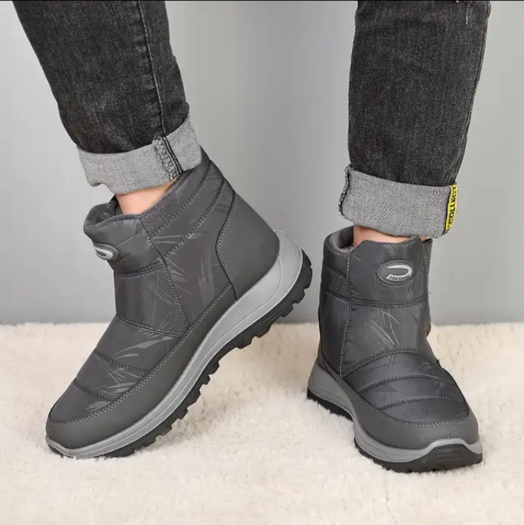 Custom Men's Thickening And Plush Casual Snow Boots Wholesale Warm Plush Cotton Footwear Outdoor Snow Boots For Men