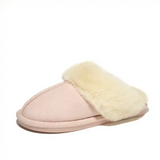 Popular Solid Color Home Warm Fur Plush Slippers For Women Comfortable Flat Lightweight Plush Slippers