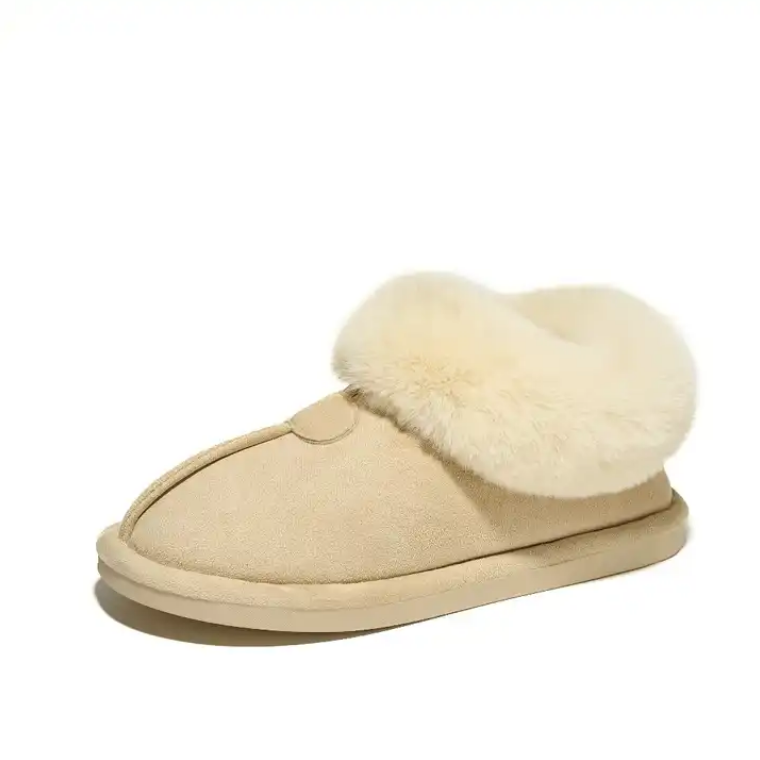 Fashion thickened home fluffy plush slipper for women winter warm fur lightweight indoor snow shoes plush slipper