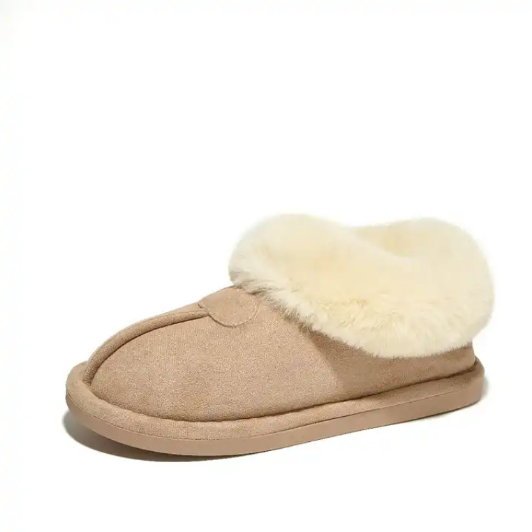 Fashion thickened home fluffy plush slipper for women winter warm fur lightweight indoor snow shoes plush slipper
