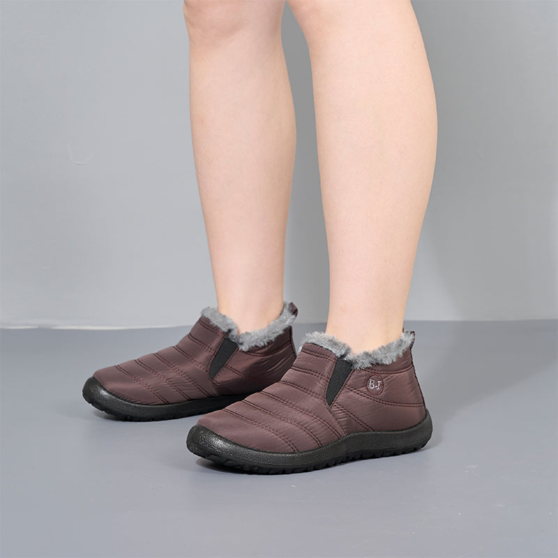 BAIRUILUN Cotton shoes for warmth and splash resistance, PU outsole for anti slip short boots for women