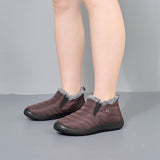 BAIRUILUN Cotton shoes for warmth and splash resistance, PU outsole for anti slip short boots for women