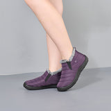 BAIRUILUN Cotton shoes for warmth and splash resistance, PU outsole for anti slip short boots for women