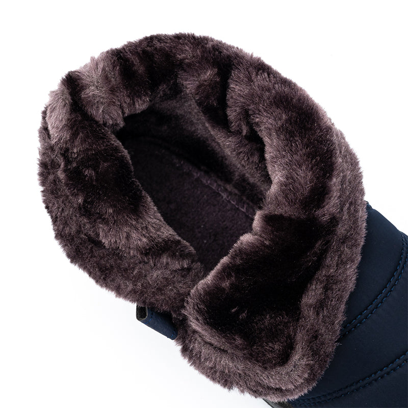 Buiruilun wholesale women Leather Snow Booties Rubber waterproof Shoes Women's Boots Winter Snowproof Ankle Boots