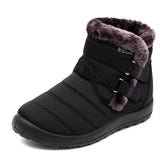 Buiruilun wholesale women Leather Snow Booties Rubber waterproof Shoes Women's Boots Winter Snowproof Ankle Boots