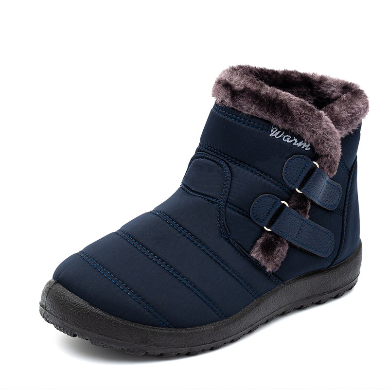 Buiruilun wholesale women Leather Snow Booties Rubber waterproof Shoes Women's Boots Winter Snowproof Ankle Boots