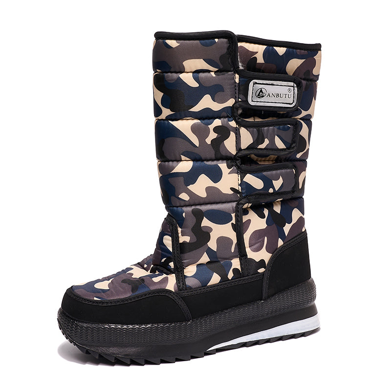 BAIRUILUN Men's and Women's High Top Warm Snow Boots Waterproof and Comfortable Outdoor Anti-slip Snow Boots