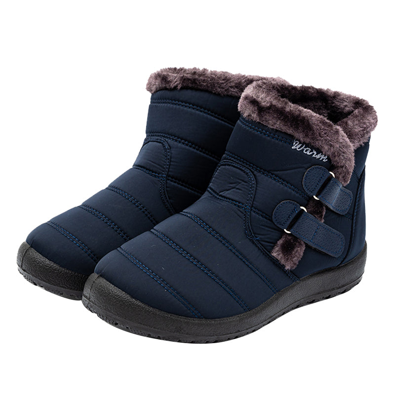 Buiruilun wholesale women Leather Snow Booties Rubber waterproof Shoes Women's Boots Winter Snowproof Ankle Boots