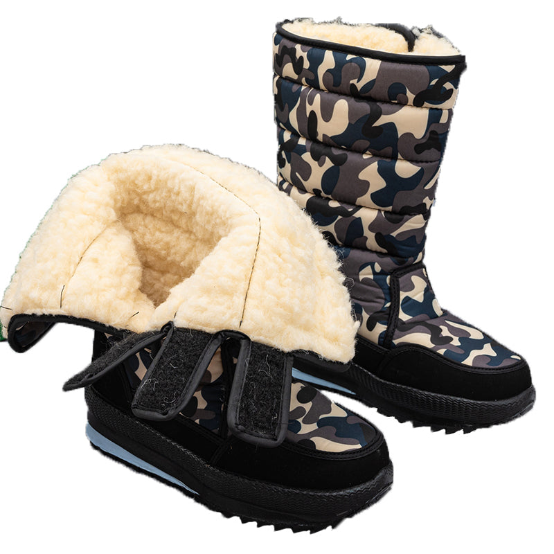 BAIRUILUN Men's and Women's High Top Warm Snow Boots Waterproof and Comfortable Outdoor Anti-slip Snow Boots