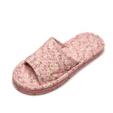 Custom Fresh And Artistic Style Home Cloth Cute Flowers Slippers Soft Silent Comfortable Bedroom Slippers