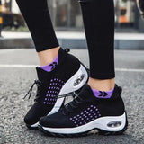 Fashion Summer New Light Comfortable Elastic Top Line Sport Casual Shoes Soft Breathable Mesh Running Casual Shoes For Women