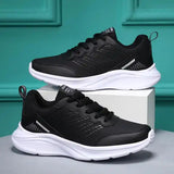 Wholesale Fashion Light MD Sole Leather Women Casual Sports Shoes Spring All Match Casual Women' s Black Sneakers Shoes