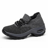 Knitting Women Casual Shoes Fashion Design Sports Breathable Elastic Force Bottom Shoes