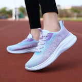 Spring and Summer New Mesh Embroidery Breathable Women's Sports Shoes Running Soft Sole Lightweight Women Casual Shoes