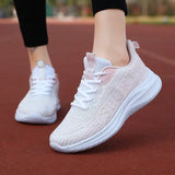 Spring and Summer New Mesh Embroidery Breathable Women's Sports Shoes Running Soft Sole Lightweight Women Casual Shoes