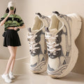 New Trendy Comfortable And Breathable Upper Women Casual Shoes Fashion Women's Lace-up Thicken Outsole Shoes