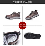Custom men's low cut synthetic leather snow shoes winter warm plush sports and casual snow shoes for men