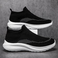 New Fashion Fly Woven Shoes Wholesale Large Size Men's Slip-on Mesh Elastic Eva Sole Couple Style Sneakers
