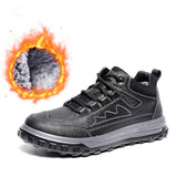Custom men's low cut synthetic leather snow shoes winter warm plush sports and casual snow shoes for men