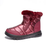 wholesale Women Boots  plus velvet padded warm flat cotton shoes waterproof non-slip zipper casual soft bottom