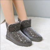 Winter Outdoor Ladies Sequined Boots Warm Boots Women Ankle Plush Cotton Shoes