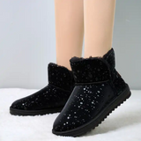 Winter Outdoor Ladies Sequined Boots Warm Boots Women Ankle Plush Cotton Shoes