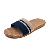 New Summer Home Minimal Design Linen Slippers For Women Anti-Slip Comfortable Women' s Indoor Linen Slippers