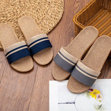 New Summer Home Minimal Design Linen Slippers For Women Anti-Slip Comfortable Women' s Indoor Linen Slippers