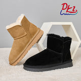 Wholesale Winter New Wool Cowhide Trend Snow Boots Warm Thick Sole Light Large Size Women's Snow Boots