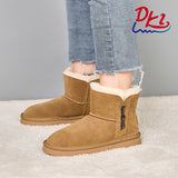 New Style Cow Suede Thick Sole Wool Women Snow Boots Wholesale Light Trend Women Large Size Snow Boots