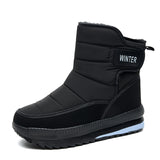 Wholesale Winter the new men's and women's high top waterproof snow boots thicken thermal outdoor casual black snow boots