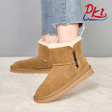 New Style Cow Suede Thick Sole Wool Women Snow Boots Wholesale Light Trend Women Large Size Snow Boots