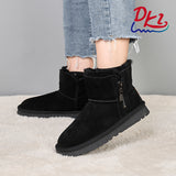 New Style Cow Suede Thick Sole Wool Women Snow Boots Wholesale Light Trend Women Large Size Snow Boots