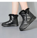 wholesale Women Boots  plus velvet padded warm flat cotton shoes waterproof non-slip zipper casual soft bottom