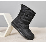 Winter New Cashmere Snow Boots High Fashion Warm Black Flat Northeast Cotton-padded Winter Boots Woman