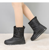 Winter New Cashmere Snow Boots High Fashion Warm Black Flat Northeast Cotton-padded Winter Boots Woman